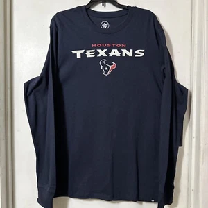 Houston Texans ‘47 Brand Men’s Size XL Navy Blue Long Sleeve T-Shirt New W/Tags - Picture 1 of 12
