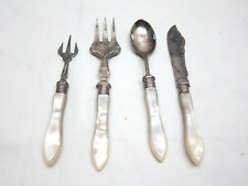4 Piece Antique EPNS Mother of Pearl Utensils