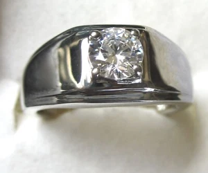 Ring Made With Swarovski Zirconia / size 14 / 925 Sterling Silver / 1.5ct, 6.6g - Picture 1 of 6