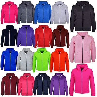 A2Z4KIDS Neu Kinder Mädchen Jungen Unisex schlicht Fleace Hoodie Reißverschluss Stil * 1. Klasse Versand