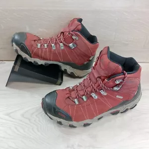 Oboz Hiking Boots Womens 8.5 Bridger Mid B-Dry Waterproof Red Black Outdoor Camp - Bild 1 von 15