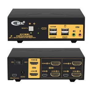 2 Port Dual Monitor KVM Switch CKL-922HUA-2 - Picture 1 of 7
