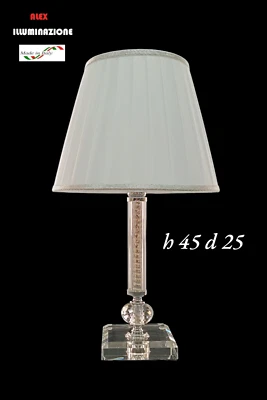 Lampada da comodino Elegante piccola cristallo fiore 1 luce riporti cromo - Immagine 1 di 4