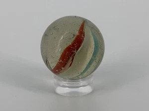Antico antico grande vetro marmo - 24,93 mm / 0,98" - rosso bianco bambino blu - Foto 1 di 10