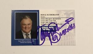 DOUG SUTHERLAND signed personal business card MN Vikings Autographed Super Bowl