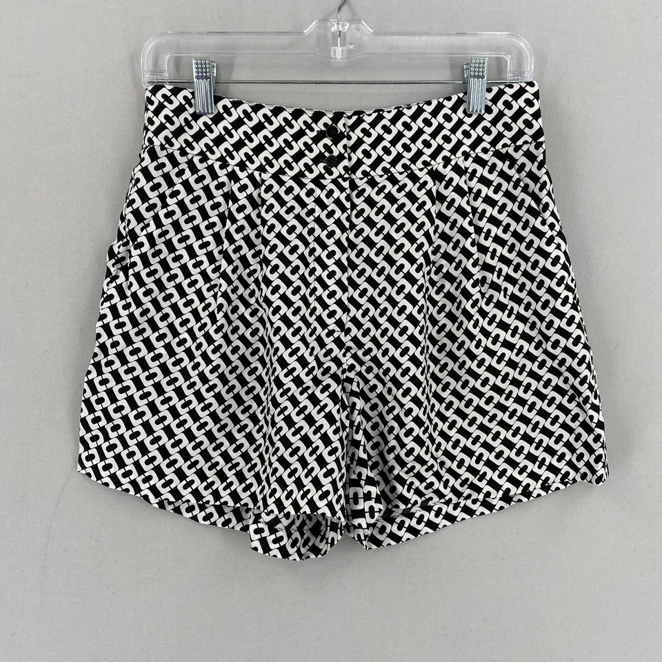 Culotte corto de seda para mujer Diane Von Furstenberg talla 2 negro blanco geométrico Foto 1 de 4
