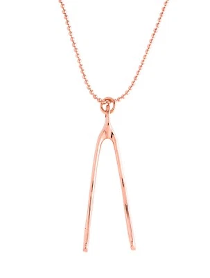 Marc Jacobs rare wishbone necklace pendant charm Rose Color New In Plastic - Image 1 of 4