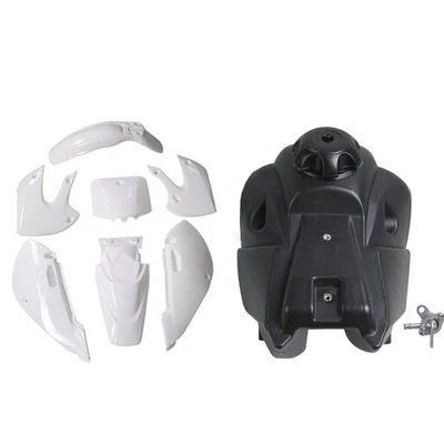 Kit de carenado de guardabarros de plástico blanco + tanque de combustible para Kawasaki KX 65 KLX 110 KLX110 Foto 1 de 4