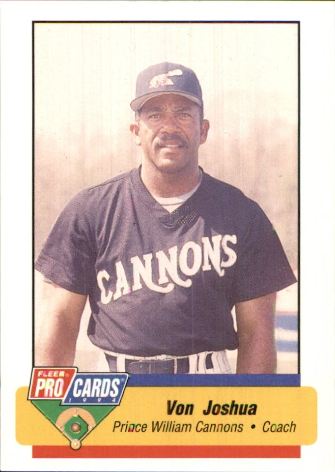 Von Joshua 1994 Fleer ProCards #1937 RC Prince William Cannons *AutographDen* - Image 1 of 2