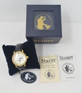 NEW Gold Finished Stauer Magnificat II Automatic 27 Jewel Men's Watch 20193 - Picture 1 of 9