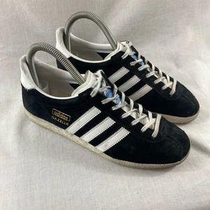 Adidas Gazelle Trainers Size UK 4 US 4.5 EU 38 Black White Lace Sneakers Unisex - Picture 1 of 19