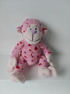Ganz Webkinz Love Monkey Pink  Plush Stuffed Animal Toy Valentine Hearts HM343 - Image 1 of 4