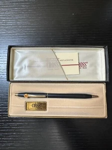 Cross Vintage Classic Pen NEW Old Stock Black With Box Gold Trim Blue ink "M60" - Picture 1 of 6