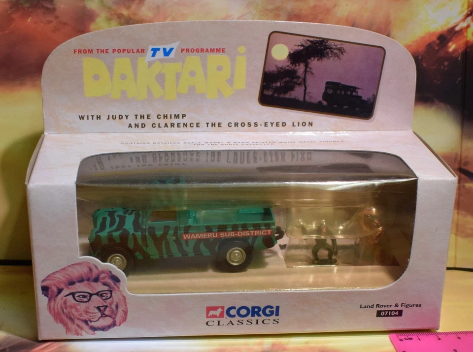 Maquette moulée sous pression échelle 1/43 Corgi TV Daktari Land Rover et figurines 07104 - Photo 1/1