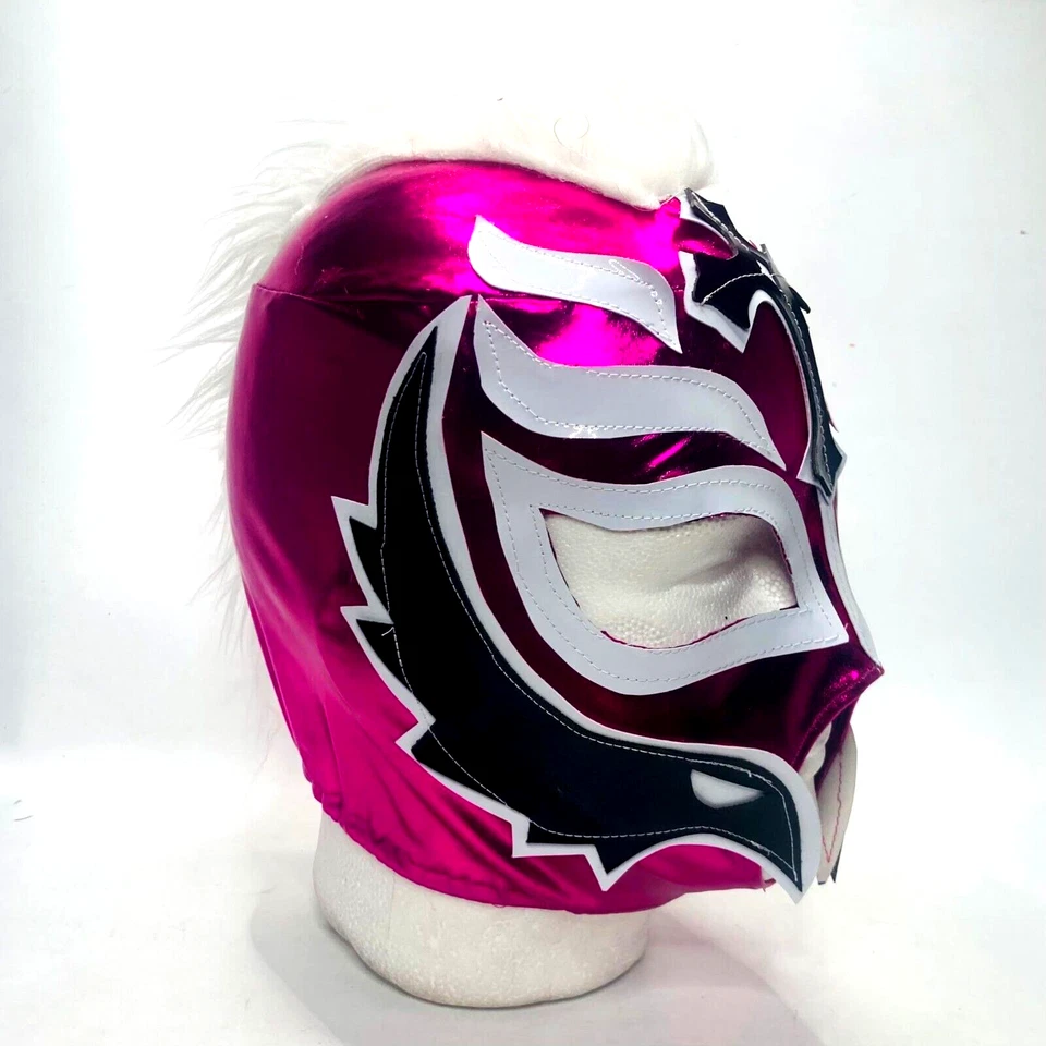 Máscara pulóver Ry Mysterio hecha a mano para niños lucha libre Lucha ajuste rosa spandex y negro Foto 1 de 4