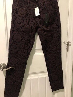 Pantalones Banana Republic x L'wren Scott Talla 27 Rosa Púrpura Floral Bordado Foto 1 de 4