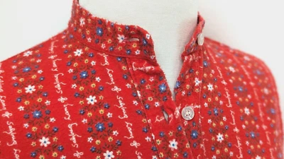 Vtg 80s LANZ OF SALZBURG Women's Logo Flannel Nightshirt/Nightgown Red Floral S* - Image 1 of 4