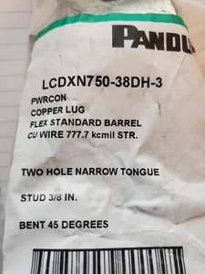 Panduit Lcdxn750-38Dh-3 PACK 750 Lug 2H 3/8 X 1 O/C 45 DEGREE - Picture 1 of 4