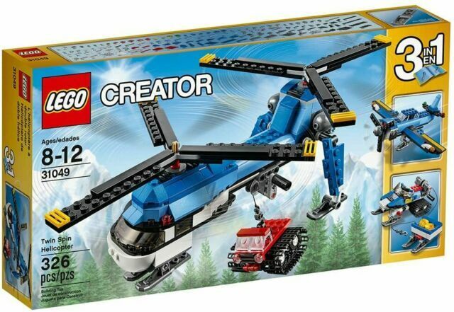 Lego Creator Twin Spin Helicopter 31049 Building Kit 326 Pcs Retired Set
