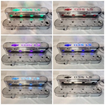 Aluminum finned Valve Covers w/ Coil Mounts Cover for LS Polished OBS Chevrolet - Image 1 of 2