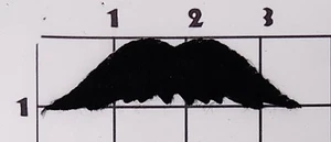 3" Felt Moustache Patch Vintage Sew On - Picture 1 of 1