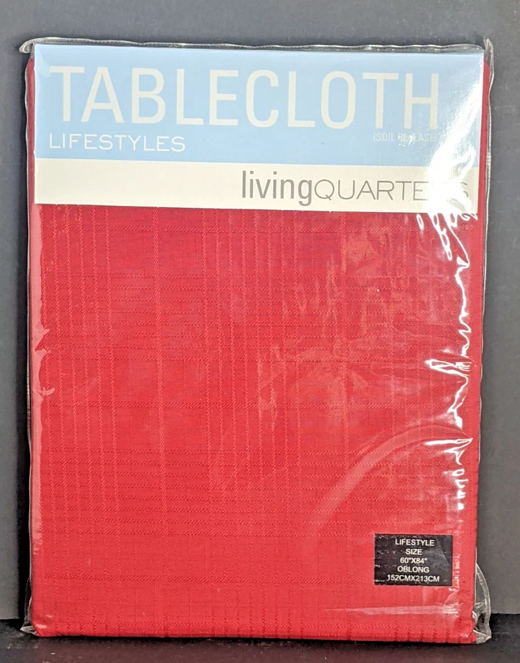 Mantel Oblongo Rojo Estilos de Vida Liberación del Suelo 60" X 84" NUEVO PAQUETE Foto 1 de 4