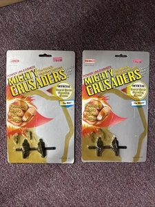 Remco Mighty Crusaders The Shield & The Web dorso de tarjetas con armas adjuntas 1984 - Imagen 1 de 5