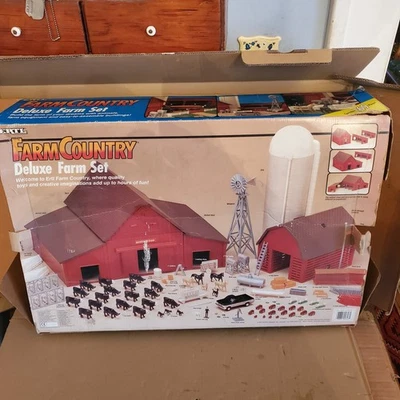 Juego de granja de lujo ERTL Farm Country 1/64 vintage, usado, más casa etc 418 piezas Foto 1 de 4