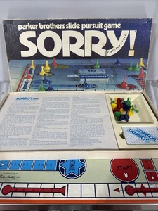 Vtg 1972 Sorry! Classic Board Game Complete Parker Brothers Used See Photos - Picture 1 of 17