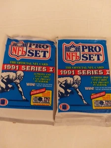 1991 Pro Set Series I NFL Card Wax Pack Lot Of 2 Packs Of 14 Cards Each - Picture 1 of 3