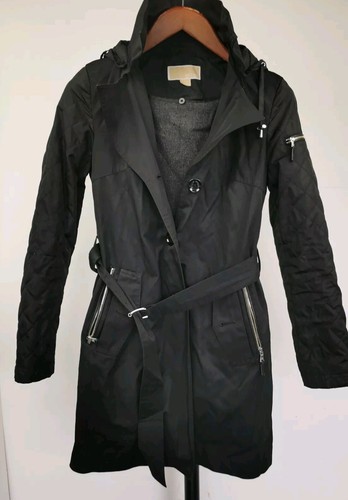 Michael Kors trench con cappuccio nero taglia XS