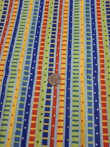 VTG Colorful Striped w/dots Fabric Norm Lambert for General Fabrics cotton NEW - Picture 1 of 3