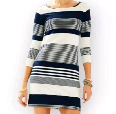 Vestido Lilly Pulitzer Azul y Blanco Rayas Marlowe Talla XS Foto 1 de 4