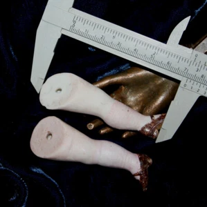 Antique doll legs bisque porcelain for All Bisque Mignonette 72 mm - 2 13/16" - Picture 1 of 3