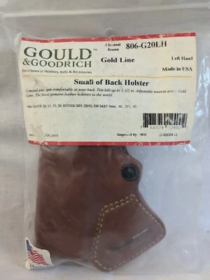 NEW GOULD  & GOODRICH B806-G20LH SMALL OF BACK GLOCK S&W RUGER CHESNUT - Image 1 of 4