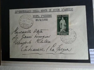 FDC IX CENTENARIO MORTE GUIDO D AREZZO 1950 VIAGGIATA ( ROS6205 - Picture 1 of 2