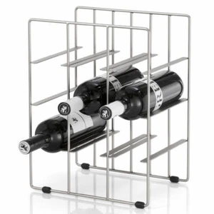 Blomus Scaffale Bottiglie Vino Pilare per 9 Bottiglie Acciaio Opaco Nichelato 68487 - Foto 1 di 1