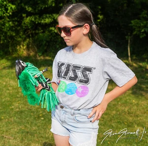 Youth Icons Grey German Logo Tshirt Large KISS Tour Kid Kids - Picture 1 of 2