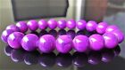 Bracelet perles en pierres précieuses violet moyen pour hommes femmes extensible 10 mm 7,5" multicolore