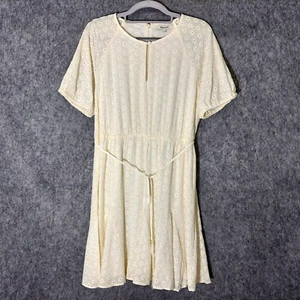Madewell Dress 4 Cottagecore Embroidered Eyelet Belt festival Boho coastal Beach - Picture 1 of 14