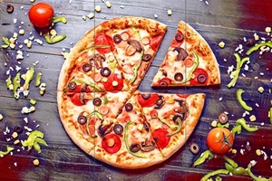 Panel de cerámica de mosaico de pizza salpicadero azulejos de pared arte mural - Imagen 1 de 3