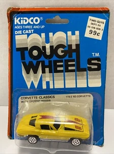 1980 Kidco Tough Wheels 115-2 Corvette Classics Yellow '63 Corvette NOC 1/60 HK - Picture 1 of 4