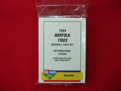 1994 NORFOLK TIDES FLEER PROCARDS MINOR LEAGUE BB TEAM SET BROGNA NEW YORK METS - Image 1 of 4
