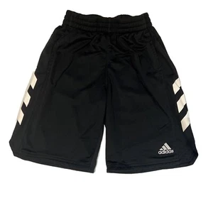 Adidas Athletic Shorts Youth Medium Black and White 100% Polyester EUC - Picture 1 of 5