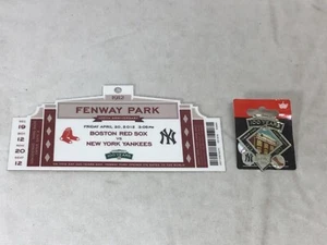 Red Sox Yankees April 20, 2012 Fenway Park Replica Ticket & Pin Lot 100th Season - Picture 1 of 3
