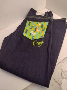 Googi Men's Jeans 38x34 Dark Denim Authentic Australian Embroidered Pockets Zip - Picture 1 of 12