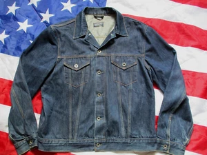 RALPH LAUREN POLO JEANS type 2 VINTAGE trucker JACKET red line selvage DENIM xl - Imagen 1 de 24