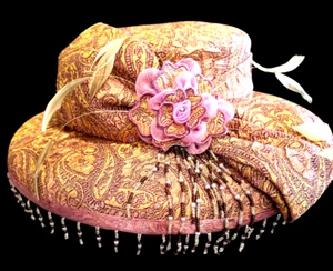 Ben Marc International Haute Couture Mauve Ascot Hat With Bow 22.5” - Picture 1 of 10