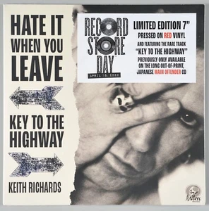 Keith Richards RSD 2020 LE 7" Red Vinyl Record Hate It When You Leave NEW Sealed - Picture 1 of 2