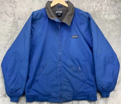 Lands End Mens Squall Jacket L Tall Fleece Lined Blue Nylon Full Zip - Image 1 of 4